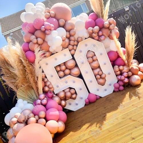 Wedding Birthday Party Decoration Rose Red Latex Balloon Garland Rose Gold White Balloon Arch Kit Baby Shower Event Decoration