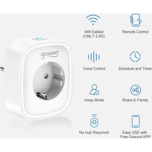 5pcs Gosund WiFi EU Smart Plug Socket Tuya/Smart Life Remote Control Home Appliances Works With Alexa Google Home No Hub Require