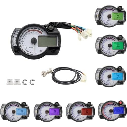 299 Kmh Mph Universal 7 Colors Digital 14000RPM Speedometer Gauge for ATV Quad Motorcycle