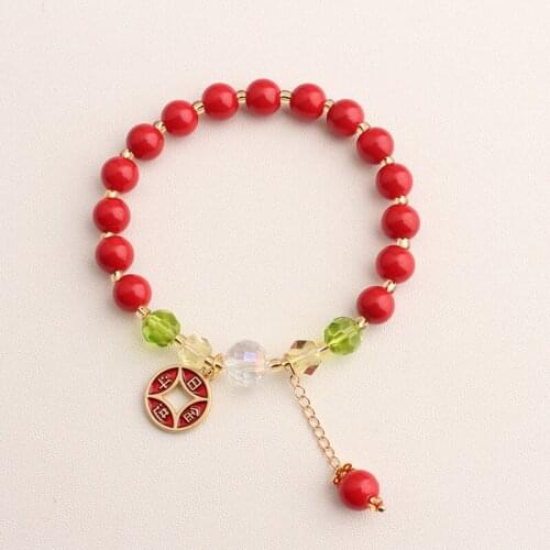 Chinese style national style New year of the ox red crystal bracelet female and calf brave zombies bracelet for women