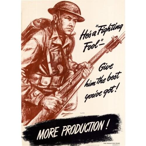 WW2 America Propaganda Save More Production for Soilder Poster Vintage Retro Posters Canvas DIY Wall Paper Home Gift Decor