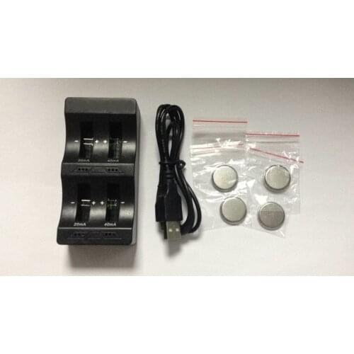 Battery charger 1set/lot (4PCS LIR2032 batteries +1PCS intelligent charger) 3.6V Rechargeable coin cell lithium battery