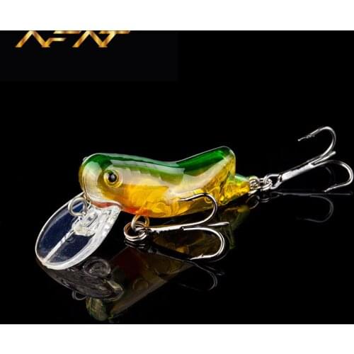 AFAT 1pcs Fishing Tackle Accessories 4.4cm 3.5g Grasshopper Insect Bait Bass Pike Topwater Surface Crankbait Minnow Lures