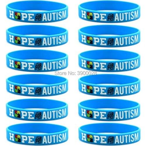 1pc medical alert Autism Awareness silicone rubber bracelet wristband shipping