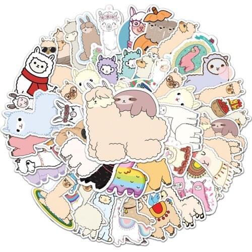 10/30/50PCS Personality Fun Cartoon Alpaca Graffiti Notebook Skateboard Computer Mobile Guitar Toy Waterproof Sticker Wholesale