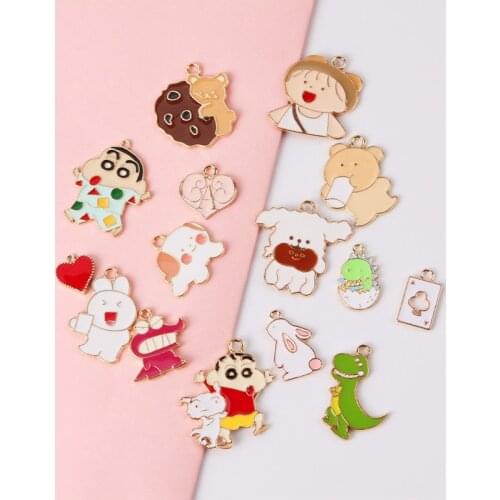 10pcs Cute Dinosaur Rabbit Cartoon Dog Metal Charms Pendant Earring DIY Fashion Jewelry Accessories SO CUTE