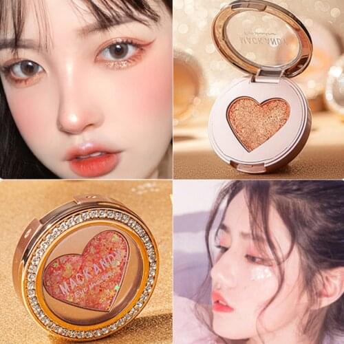 12 Style Love Bright Diamond Monochrome Eyeshadow Pearly Thin Glitter Quick-drying Non-flying Powder Eye Makeup