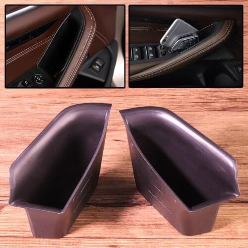 2X Car Side Door Handle Storage Box Holder fit for BMW 5 Series 2018 2019 Front/Rear Stowing Tidying Storage Organizer Container