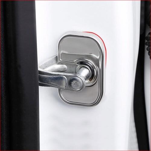 4pcs/set Car stainless Styling Sticker Door Lock Buckle Protection Cover Trim For Tesla Model X 2016 2017 2018Model S 2012-2018