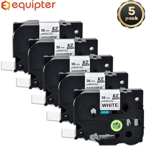 5pcs 36mm black on white tze261 compatible brother p touch printer tze tape laminated label tape tze-261 tze 261 tz-261 tze-261