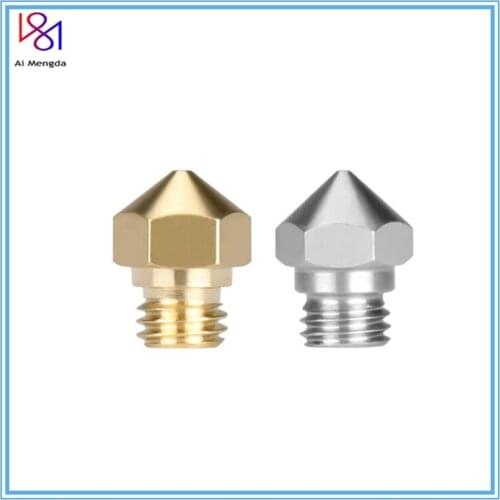 5pcs/lot MK10Nozzle 0.2mm 0.3mm 0.4mm 0.6mm 0.8mm 1.0mm Copper M7 Threaded Part For Extrusion 1.75mm Filament 3D Printers Parts