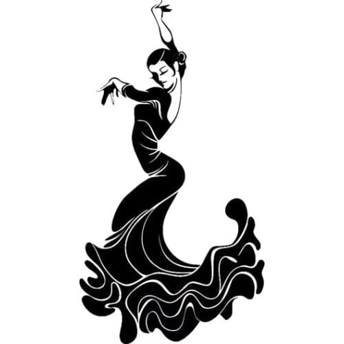 7.6*14CM Sexy Ethnic Dance Car Stickers Stylish Motorcycle Vinyl Decals Black/Silver C7-0683