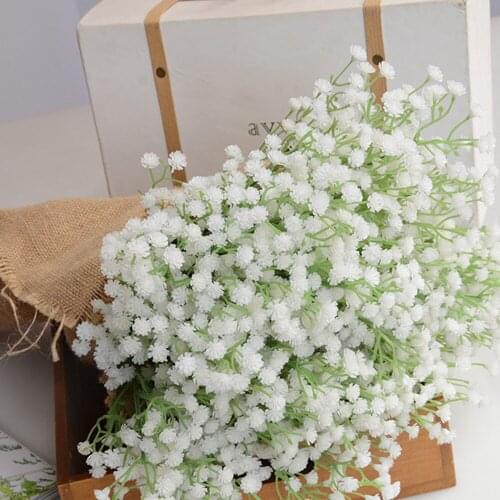80Heads 52cm Artificial Flowers Plastic Gypsophila DIY Floral Bouquets Arrangement for Wedding Home Decoration