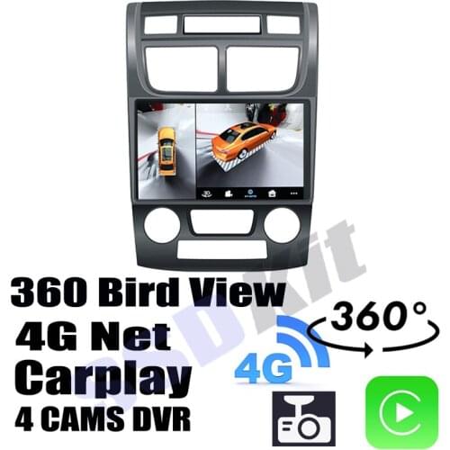 Car Audio Navigation GPS Carplay DVR 360 Birdview Around 4G Android System For KIA Sportage JE KM 2004~2010