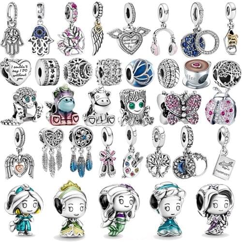 2021 New 925 Sterling Silve Cloud Owl Family Beads Apple Heart Charms Fit Original Pandora Charms Bracelet Silver 925 Jewelry