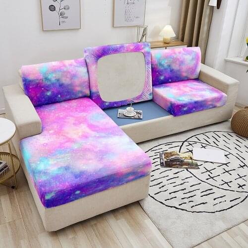 Galaxy Starry Sky Sofa Seat Cushion Cover Stretch Sofa Slipcover Furniture Protector Elastic Couch Cover Sofa Cushion Cover