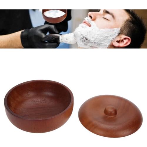 Wooden Shaving Brush Bowl Mug Shave Soap Cream Mug Professional Shaving Bowl Soap Cup Barber Tool Men Shaving Supply Soft Brush