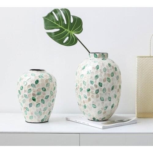 Wooden Handmade Color Shell Vase Ornament Desktop Decoration Flower Flower Creative Home Soft Decoration