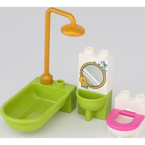 For Locking Big Size Set Blocks Bathroom Supplies Model Creator Compatible Toy Toys Accessory For Children City Gift Bricks