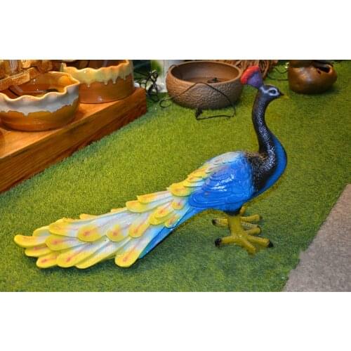 Home Decor Peacock Statue Resin Crafts Garden Outdoor Peacock Jewelry Decoration Holiday Gift Christmas Sculpture
