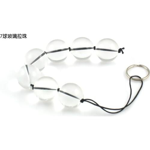 Crystal glass Dildos Anal beads butt plug with 7 beads anal toys for women men Adult products Female masturbation glass dildo