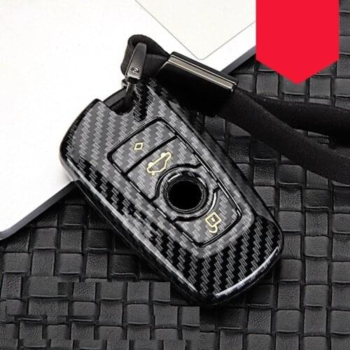 Glossy Carbon fiber ABS Car key Cover Csae Remote Key Shell Set For BMW 1 3 5 7 Series F10 F20 F30 335 328 535 650 525li X1 X2