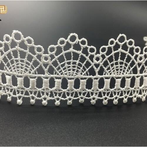 Hot Sale 5 Meters Best Price Flower White Water Soluble Lace Trim Fabric 4cm Width