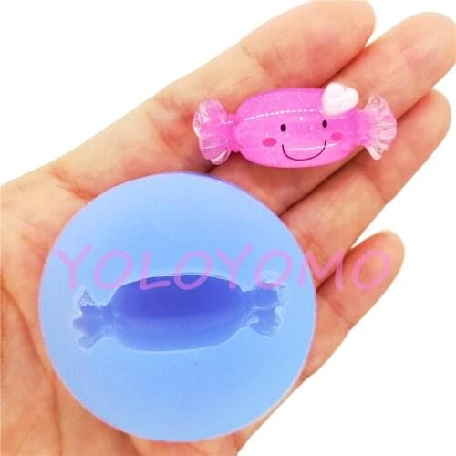 K196YL Kawaii Candy Silicone Mold Fondant Cake Decoration Chocolate Resin Art Jewelry Pendant Making Miniatures 35.8mm x 13.7mm
