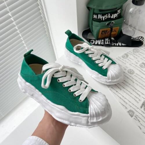 Women Casual Canvas Sports Shoes Korea INS Retro Woman Dissolving Sneakers Female Ugly Cute Comfortable Thick Soled Shoes