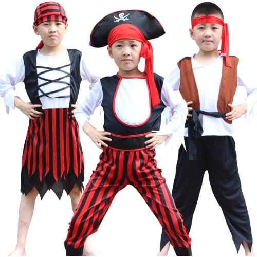Halloween Pirate Captain Cosplay Costume Baby And Shoes Cover Boys Bodysuits Christmas Fancy Clothes Hat Kids Children Jumpsuits