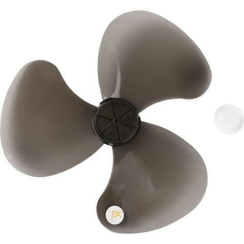 Black 16 Inch Household Plastic Fan Blade Three Leaves with Nut Cover for Standing Pedestal Fan Table Fanner General Accessories
