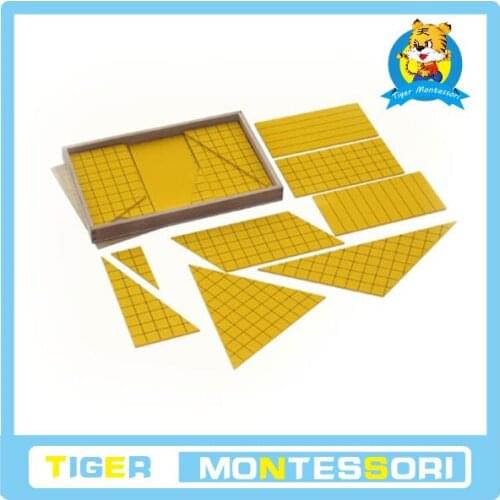 Montessori material mathematics Yellow Triangles for Area toy
