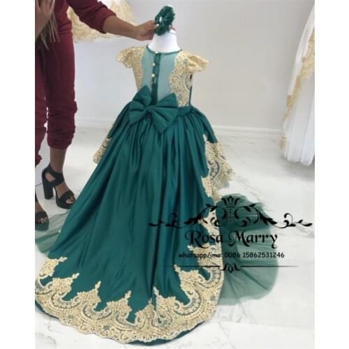 Lovely Vintage Lace Flower Girls Dresses for Wedding 2020 Ball Gown High Low Plus Size First Holy Communion Pageant Gowns