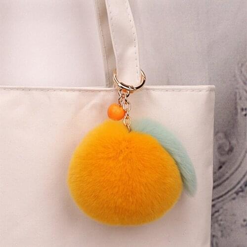 Cute Rabbit Fur Ball Pompom Diy Best Keychains Keyring For Girls Bag Charm Backpacks Key Chain Women Birthday Gift New