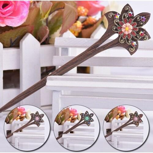 Fashion Hairpin Chinese Style Retro Hair Stick Natural Wood Jewelry Vintage Exquisite Hair Accessories