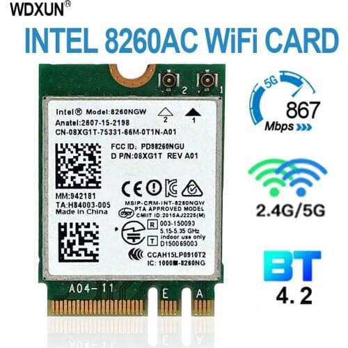 Intel 8260 2.4 band + 5ghz 867m bluetooth 4.2 ngff m.2 wifi wireless network card module for intel ac 8260 8260ngw