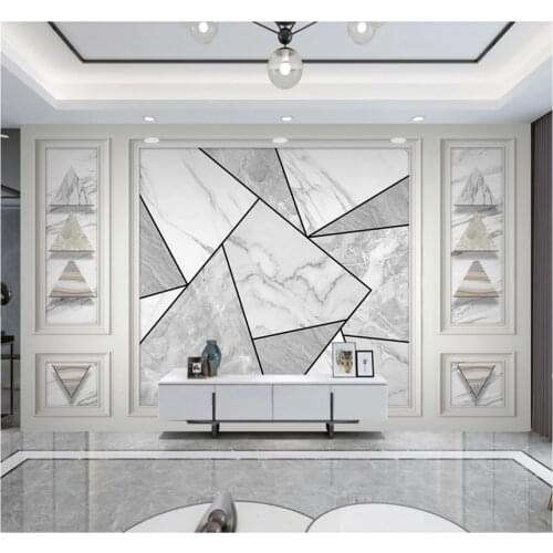 Xuesu Marble Simple European style geometric combination wallpaper sofa bedroom custom mural 8D waterproof wall cloth