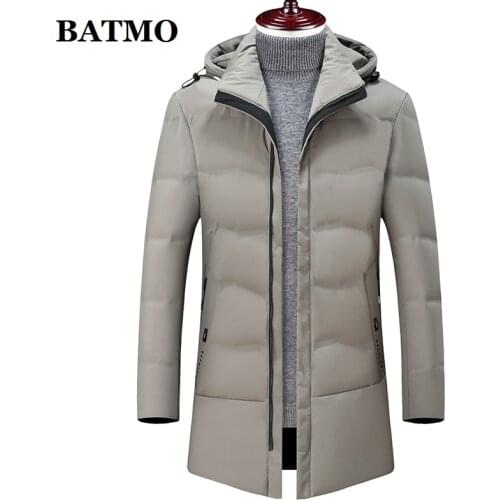BATMO 2019 new arrival winter high quality 80% white duck down hooded jackets men,mens hooded jackets ,plus-size M-7XL 2095