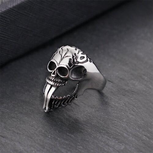 Titanium steel personality domineering male zombie skull ring stainless steel mens ring