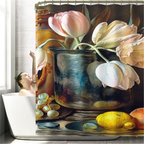 Bathroom Mat Set Non-slip Lily Flower Bath Mat Coral Fleece Shower Curtain Floor Mat Washable Bathroom Toilet Rug