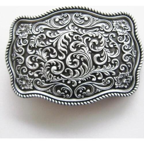 New Vintage Classic Original Western Cowboy Flower Pattern Belt Buckle Gurtelschnalle Boucle de ceinture
