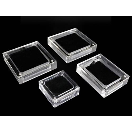 Clear Acrylic Square Gem Gemstone Holder Beads Jewelry Display Boxes Wedding Diamond Storage Case With Magnetic Cover