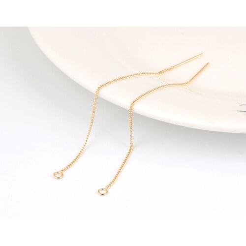 8cm Gold Color Earrings Metal Chain Long Tassel Drop Earring Women Dangle Charms Eardrop Ear Jewelry Accessories