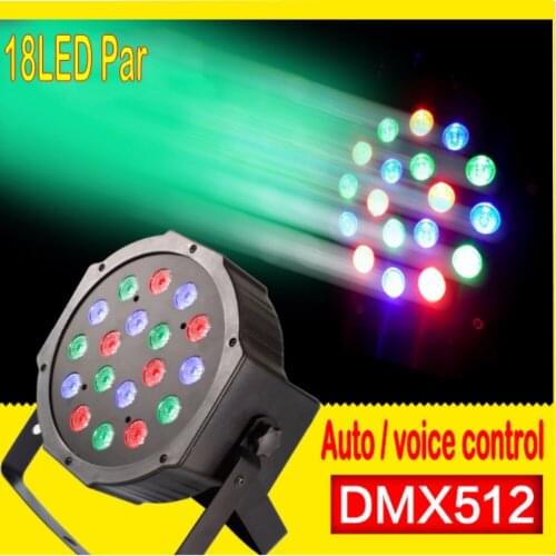Tinhofire PA18 18W 18 LED Stage Light RGB Par Light DMX512 Master Slave LED Flat DJ Equipment Controller Discos KTV Music Light