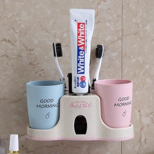 Bathroom Wall-mounted for Home Items Supplies Accessories Toothbrush Holder Toothpaste Dispenser Squeezer Tools