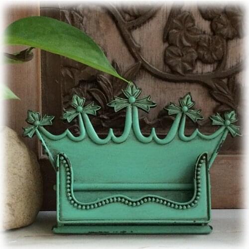 Vintage metal name card holder stand