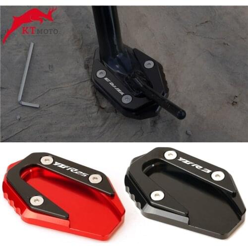 Motorcycle CNC Kickstand Foot Side Stand Extension Pad Support Plate For YAMAHA YZF-R3 YZF R3 YZF R25 R3 2014-2020