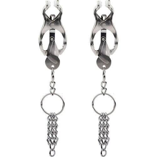 Nipple Clamps Sex Toys Butterfly Three Chains Nipple Clip Ring Chain Metal Nipple Clip Mimi Clip