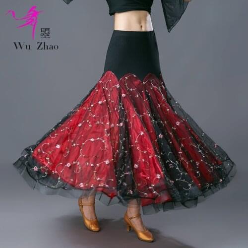 Lady Modern Dance Skirt Female Ballroom Dancing Long Skirt Girls National Standard Ballroom Dancing skirt