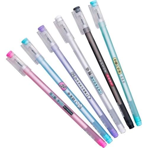 1 Pcs Creative Text Personality Cute Cartoon 0.38mm Gel Pen Student Learning Stationery School Examination Office Supplies